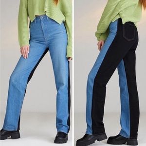 PACSUN 90s Boyfriend Jeans Two Tone Paneled Denim
Black Blue